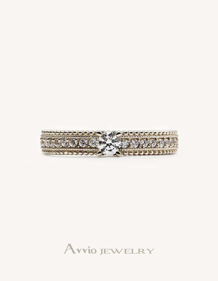 [사비나] 우신 다이아몬드 1부 밀그레인 반지